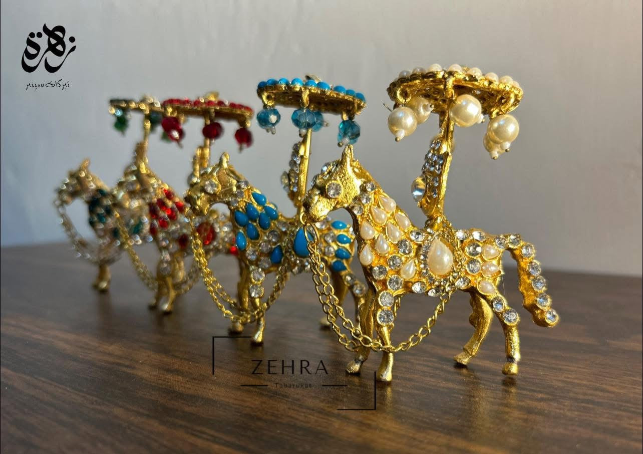 Zuljanah Imam Hussain (as) Stone Work Silver and Gold Jewellery