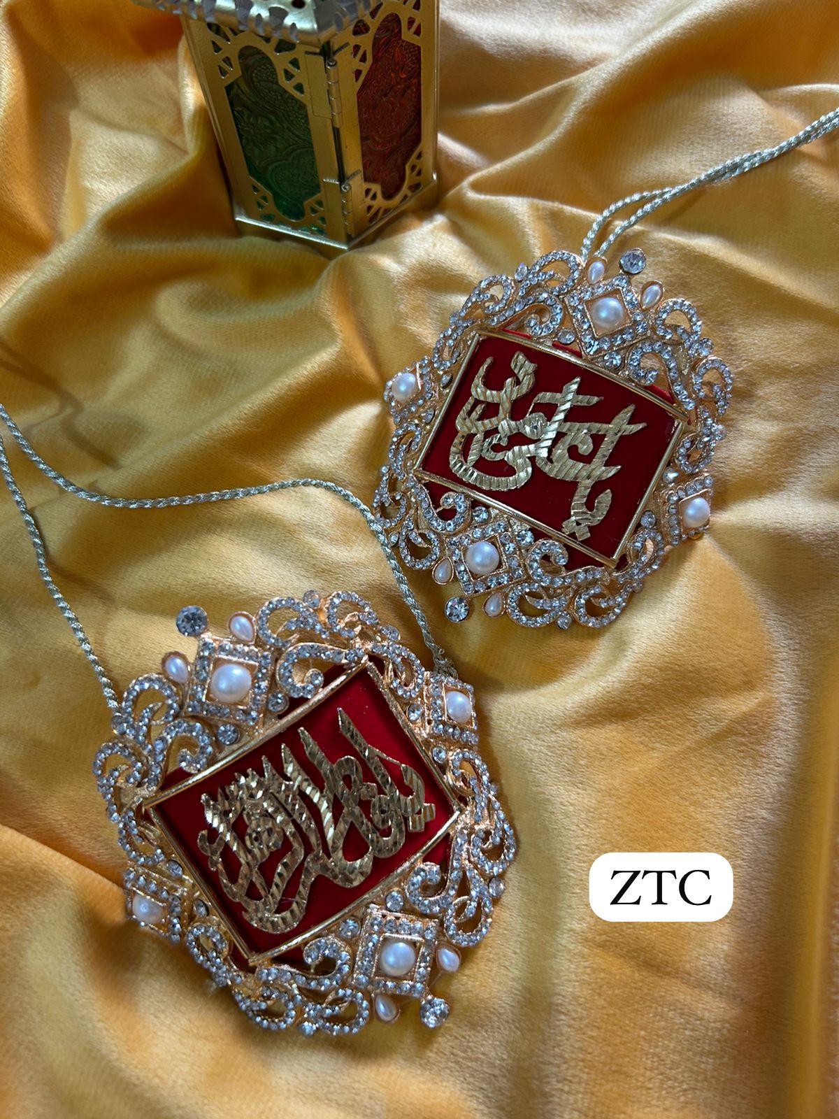 Metal Imam Zamin Ya Ali (AS) and Ya Fatima (SA) Pearls Work