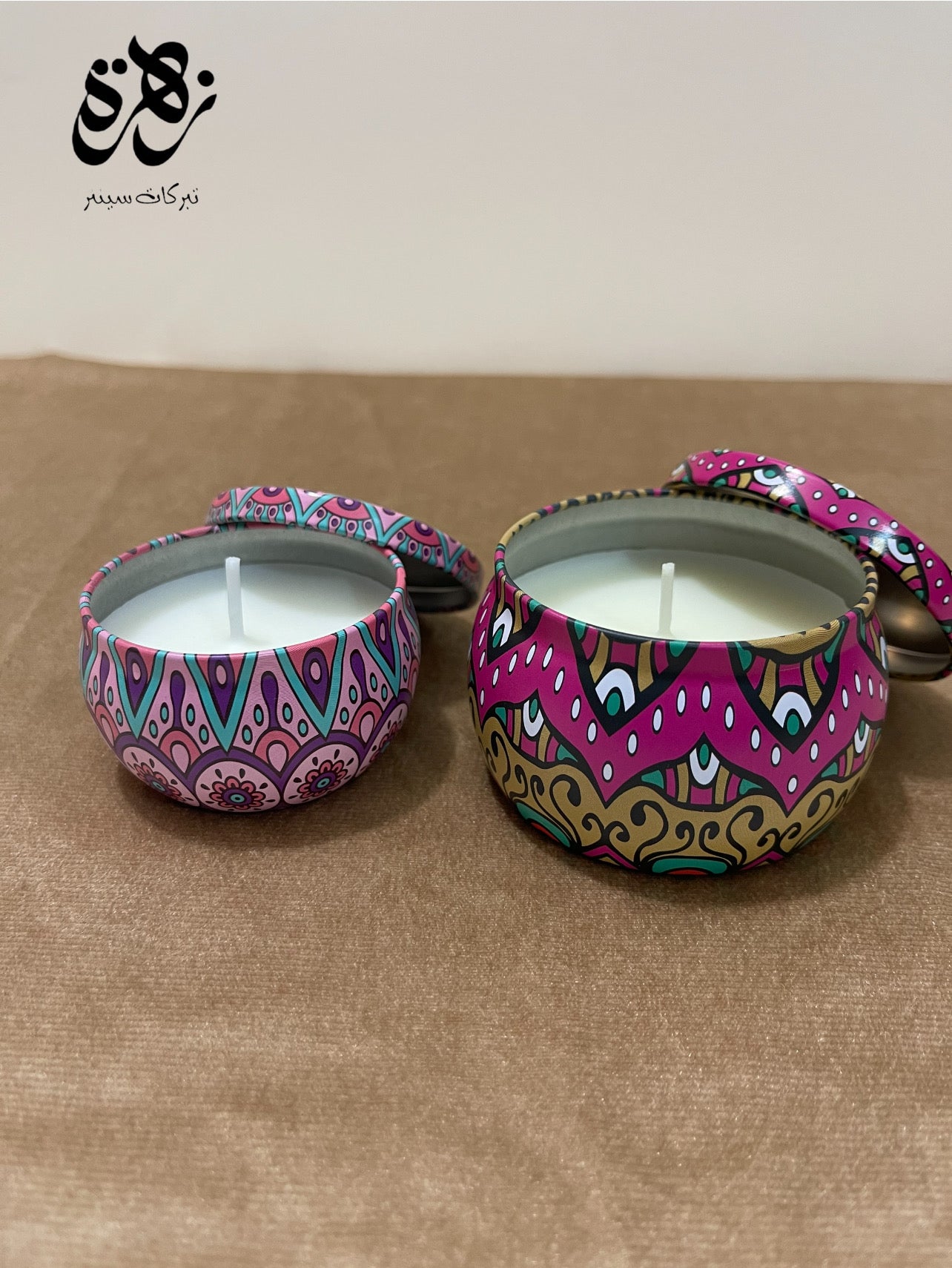 Sented Candle with Beautiful Tin Highlights