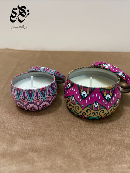 Sented Candle with Beautiful Tin Highlights