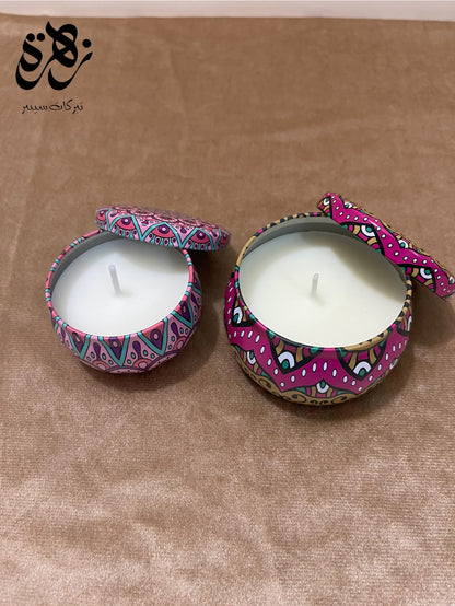 Sented Candle with Beautiful Tin Highlights