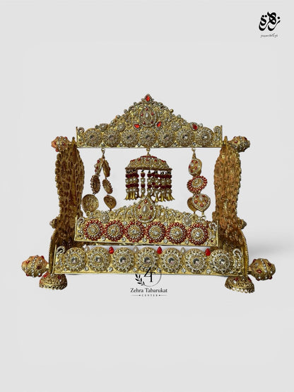 Handcrafted Jhoola of Shahzada Ali Asghar (AS) is a ceremonial swing designed for Azakhana. Featuring traditional "Manjus" or "Kashi" stone work for Majlis setup or Baramdagi in Juloos🏴🏴🏴🏴