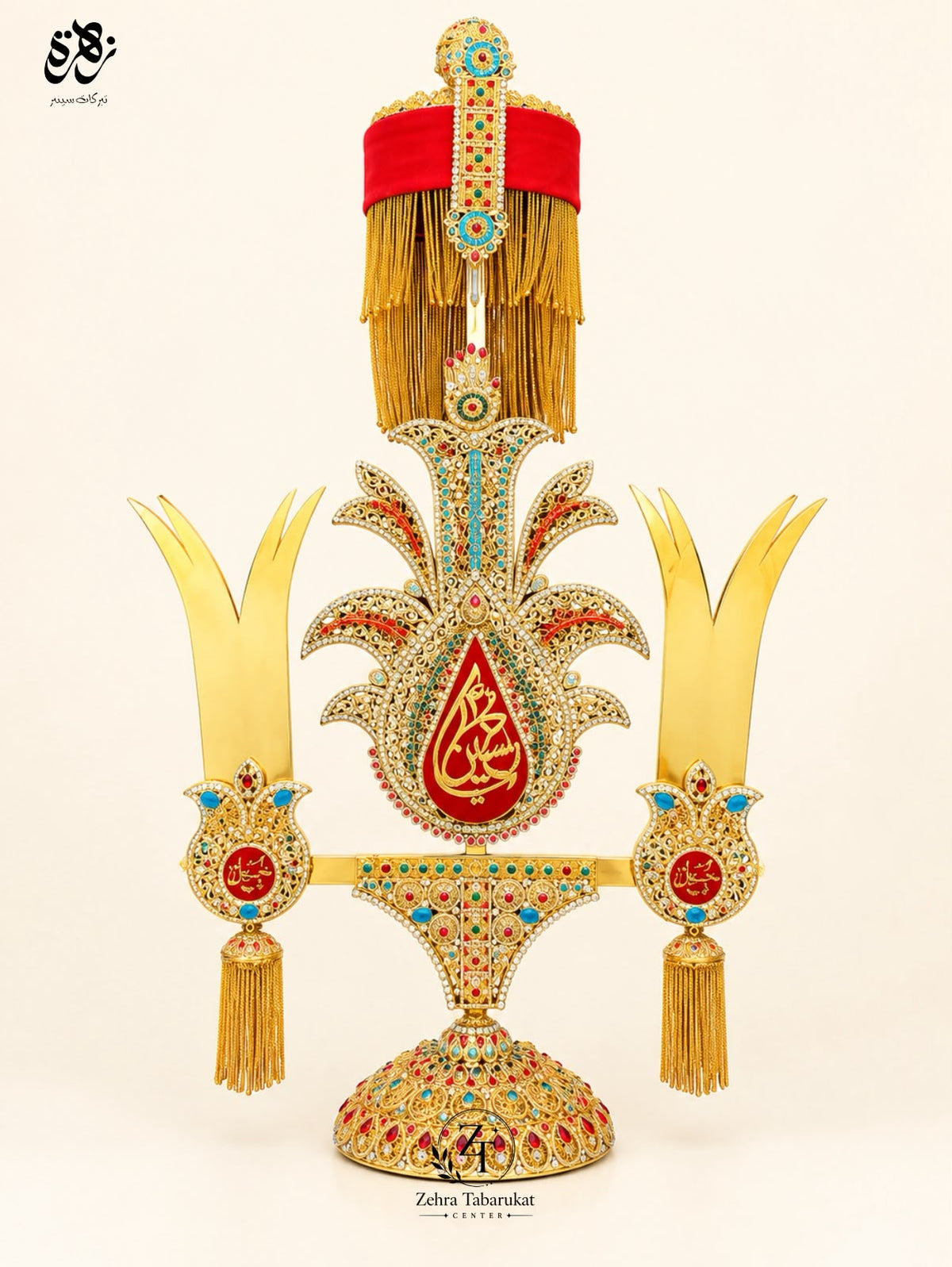 Elegant manjos and red stone work Taj of Mola Hussain (A.S)