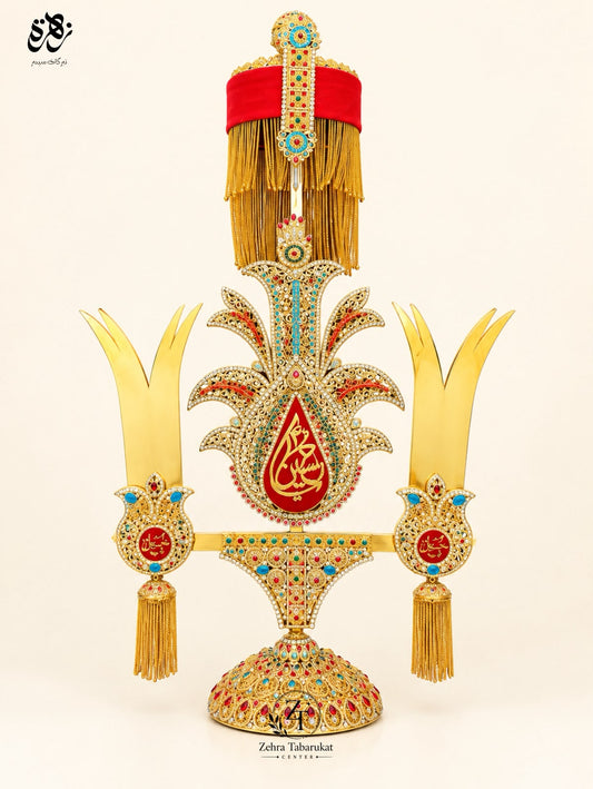 Elegant manjos and red stone work Taj of Mola Hussain (A.S)
