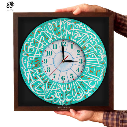 Stunning Marble Handmade Wall Clock Featuring the Sacred Names of the 12 Imams🕛🕔