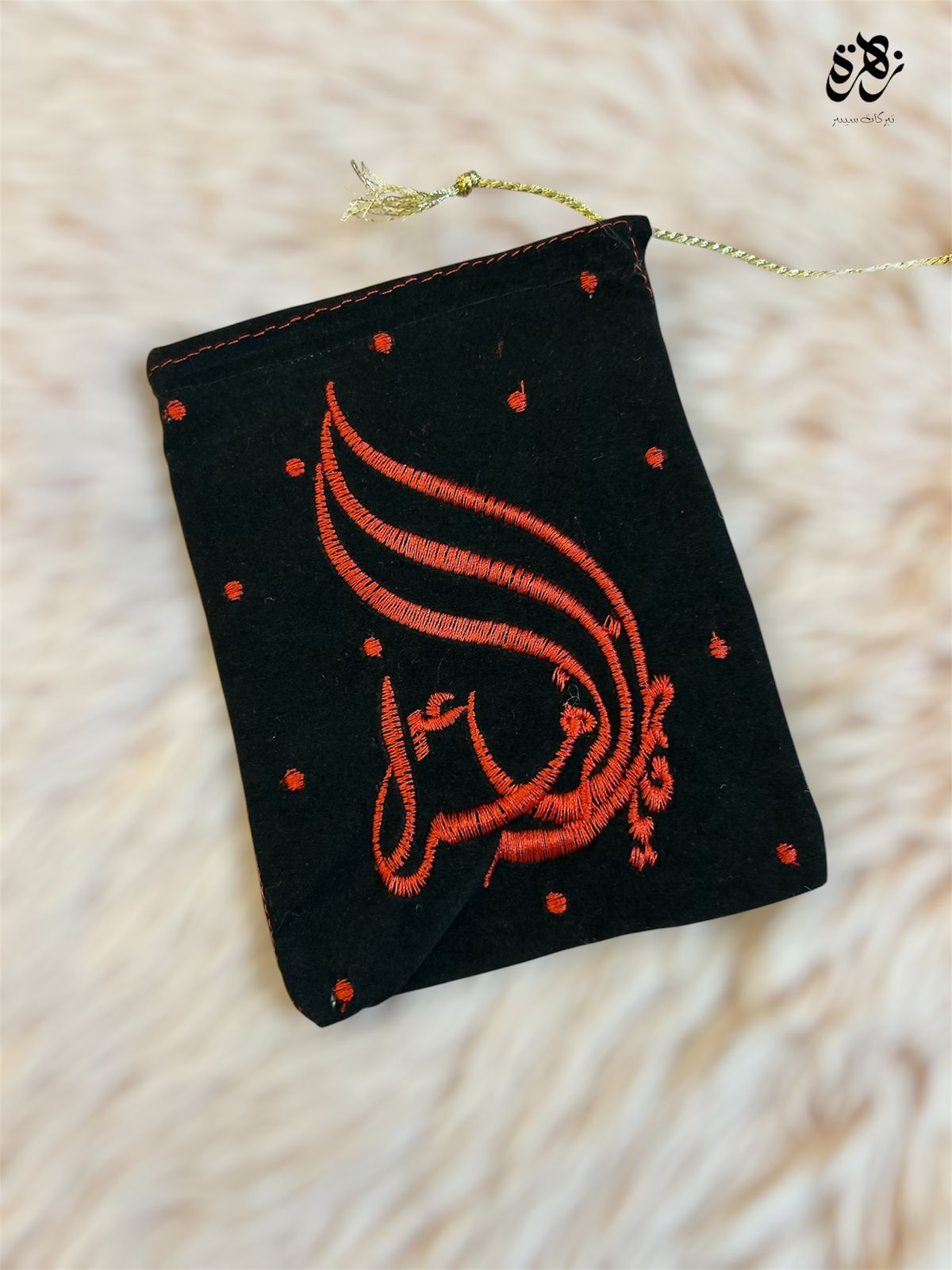 Black Valvet Red Embrioded Pouches of Ya Fatima Zehra SA
