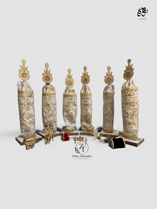 White Color Azakhana Alam Patka Punjatan Hazrat Abbas (as)
