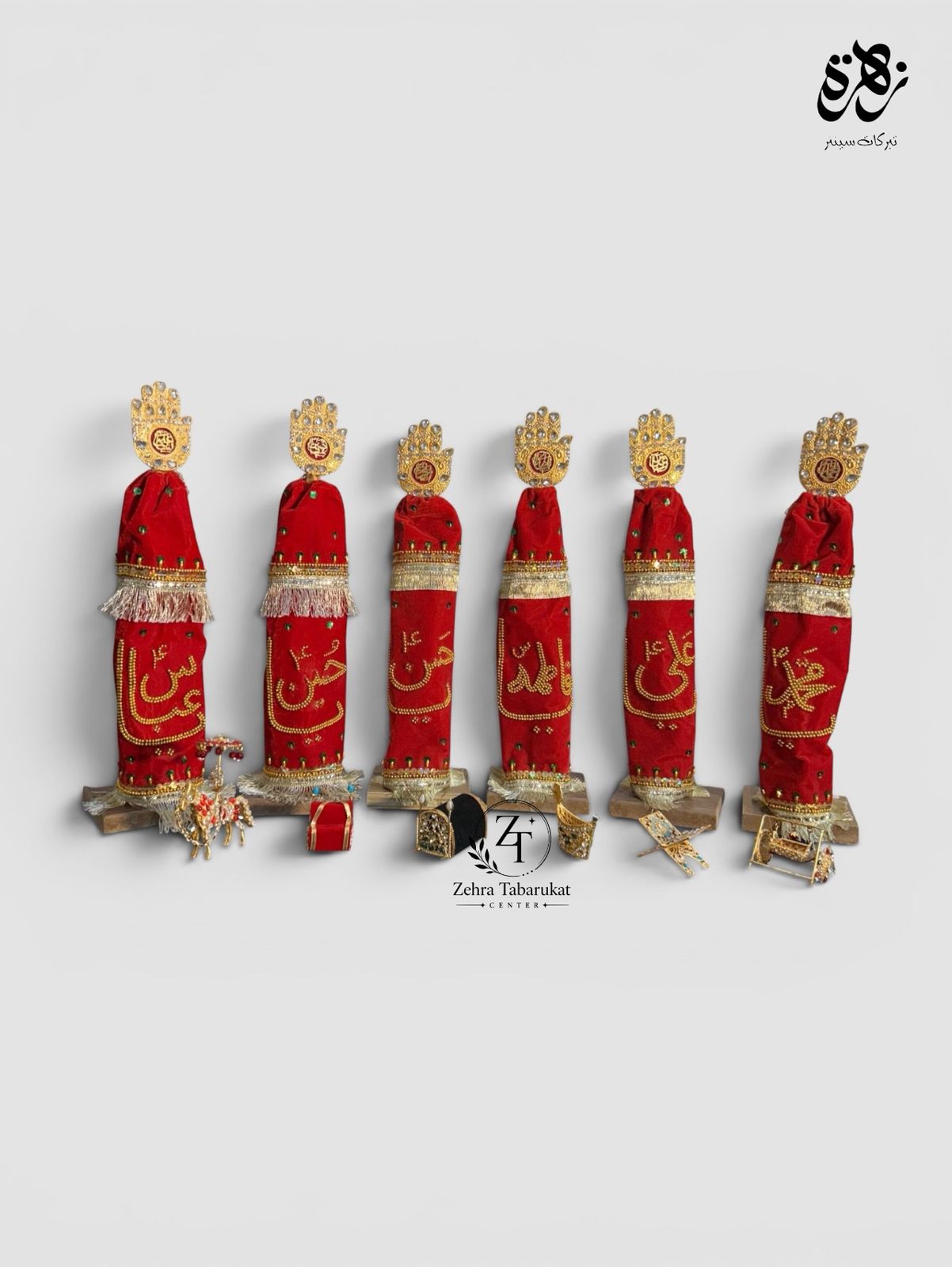 Red Color Azakhana Alam Patka Punjatan Hazrat Abbas (as)