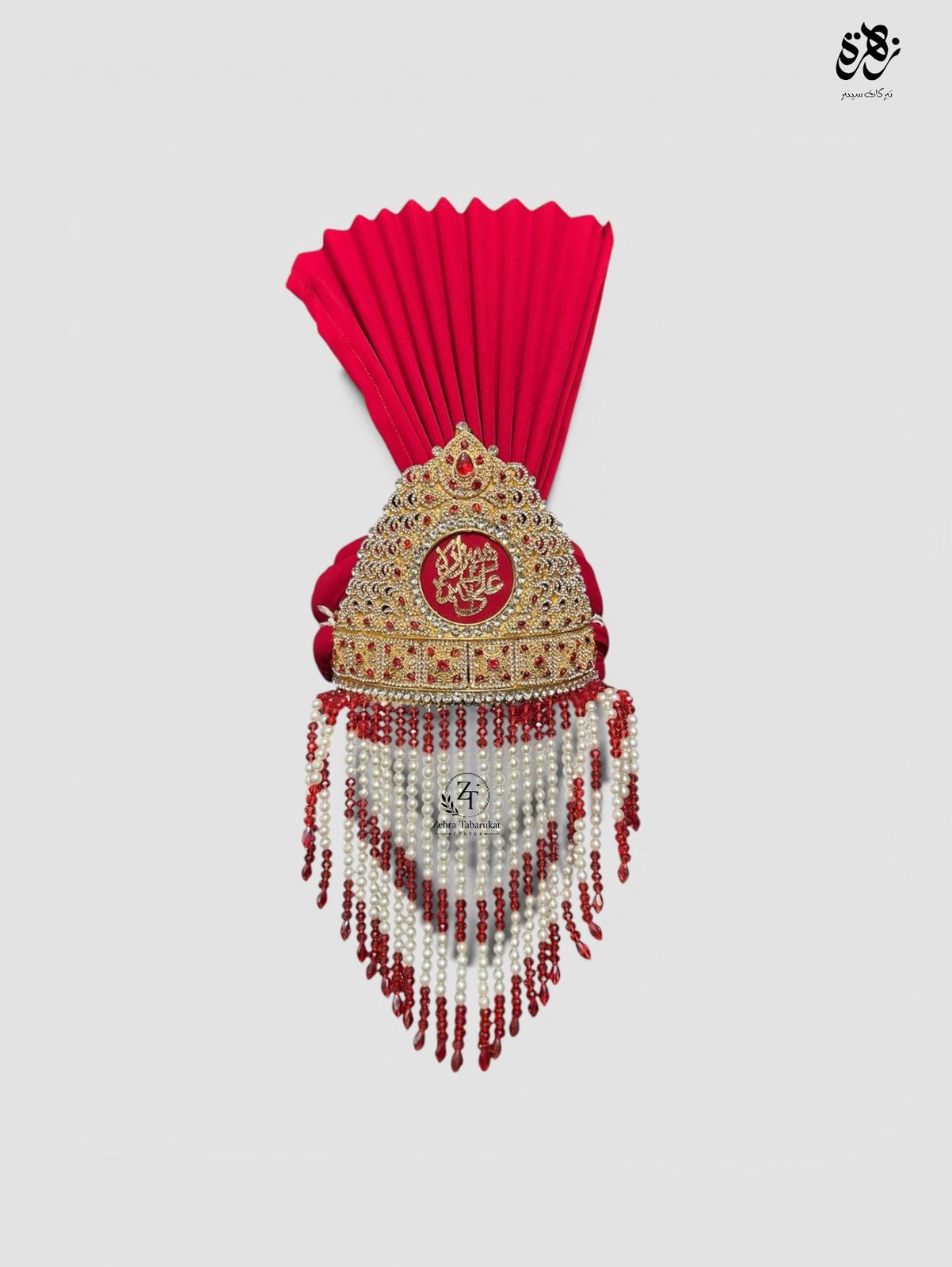 Tajj Shahzada Ali Akbar (as) with Red Pagri Sehra Crystal Beads