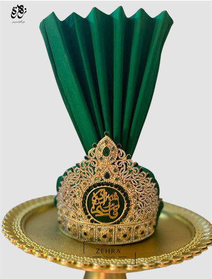 Beautiful Green Amama Taaj With Sehra | Shahzada Qasim AS